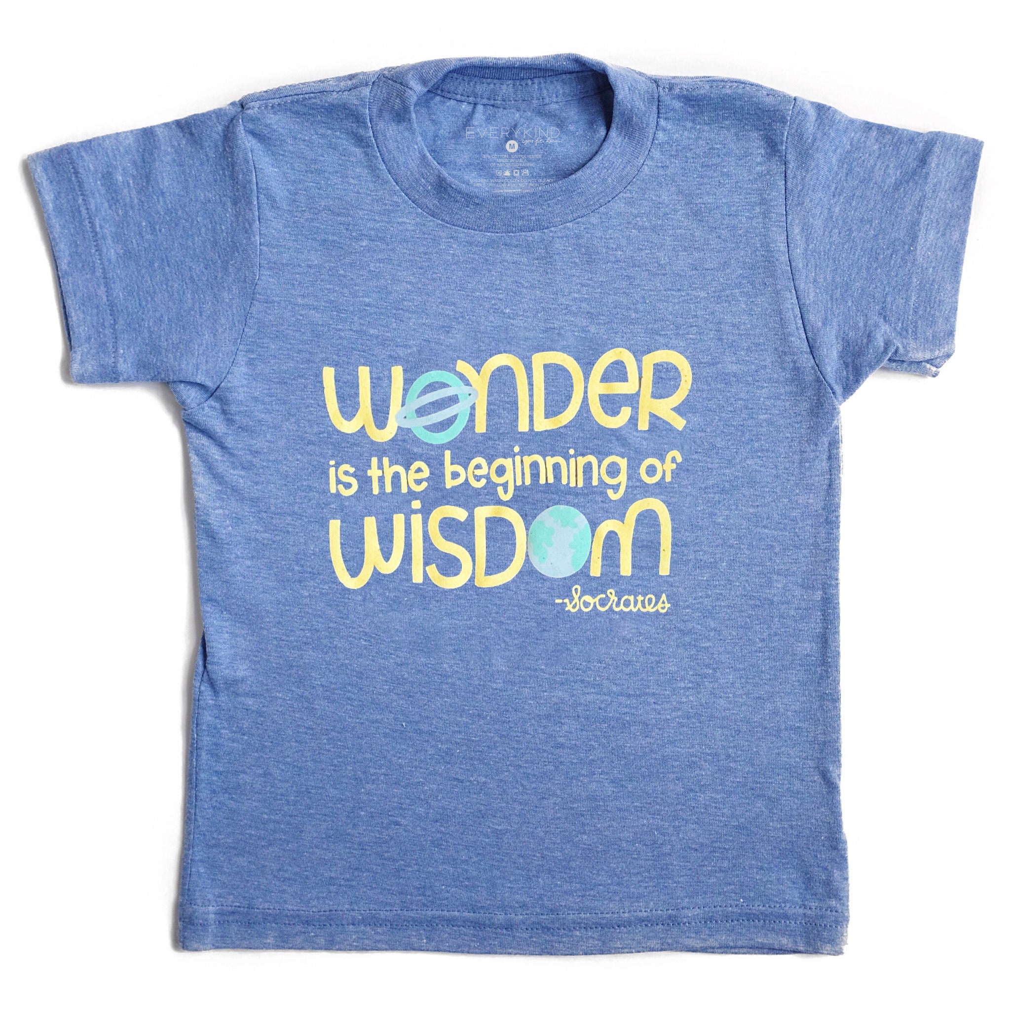 WONDER IS THE BEGINNING OF WISDOM KID T-SHIRT