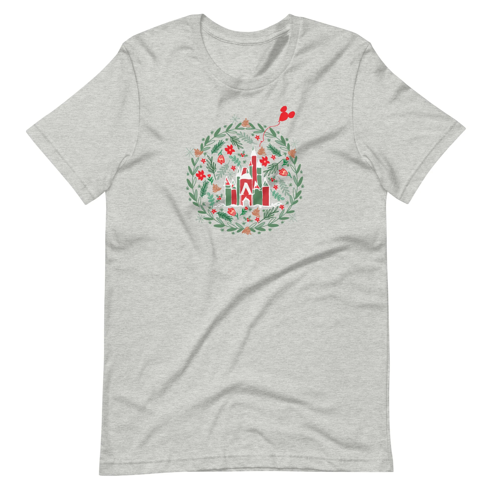 Cinderella's Castle Christmas T-Shirt Christmas Garden Disney Holiday T-Shirt