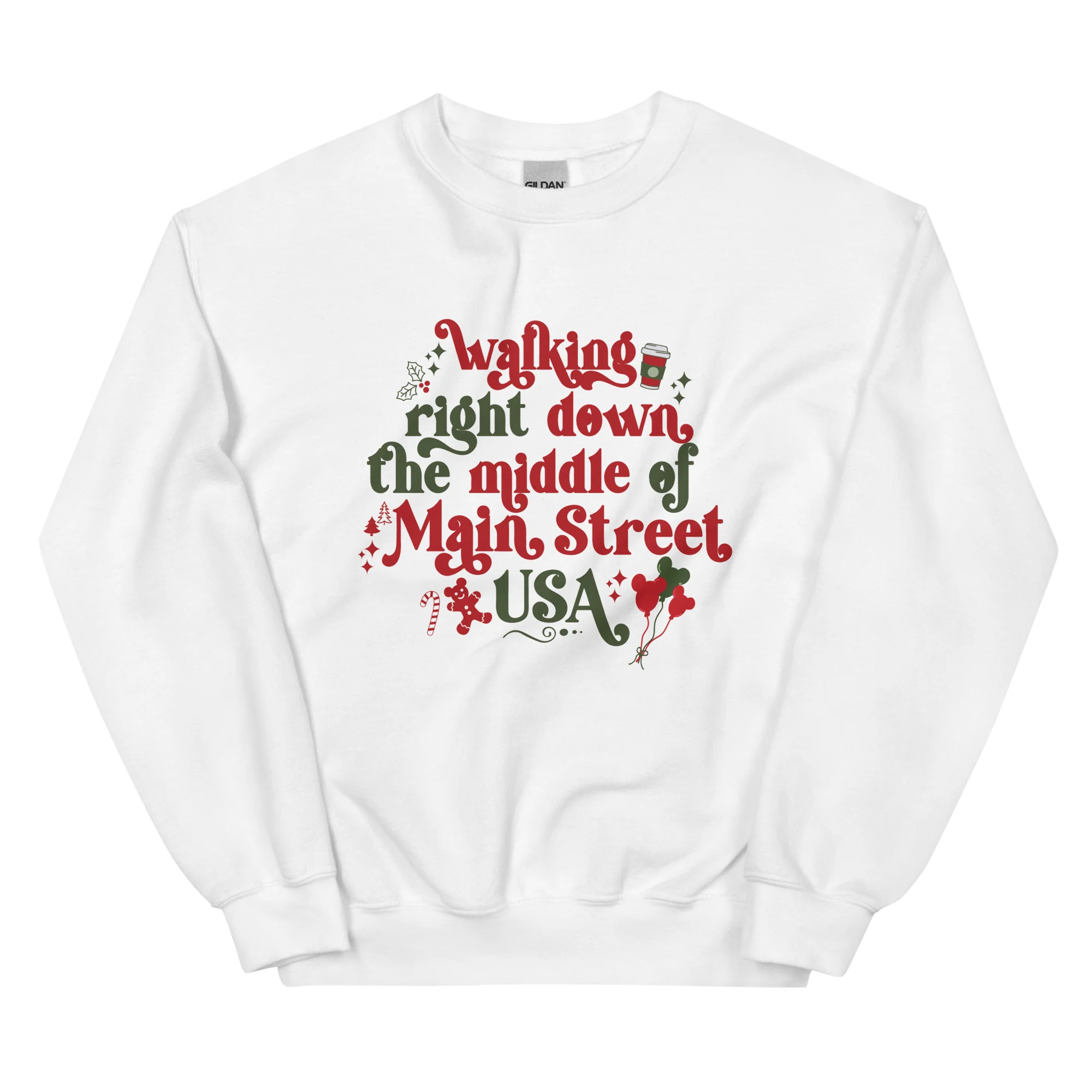 Main Street USA Holiday Disney Sweatshirt Magic Kingdom at Christmas Unisex Sweatshirt