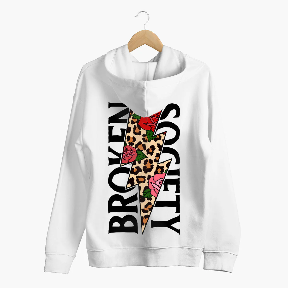 Kapuzenpullover mit Rosen und Tiermotiv (Unisex)