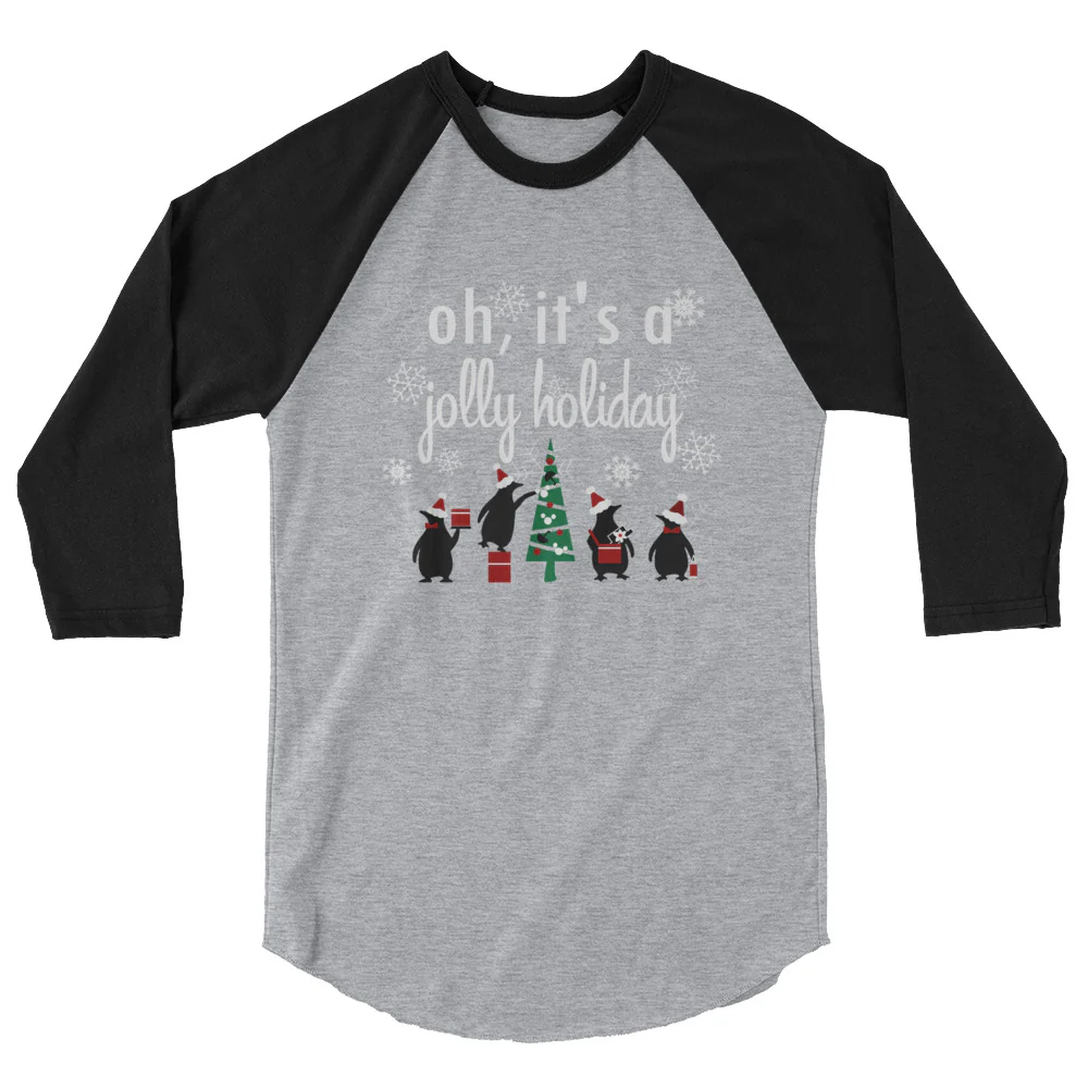 Jolly Holiday Disney Christmas Tree Raglan Penguins Mary Poppins
