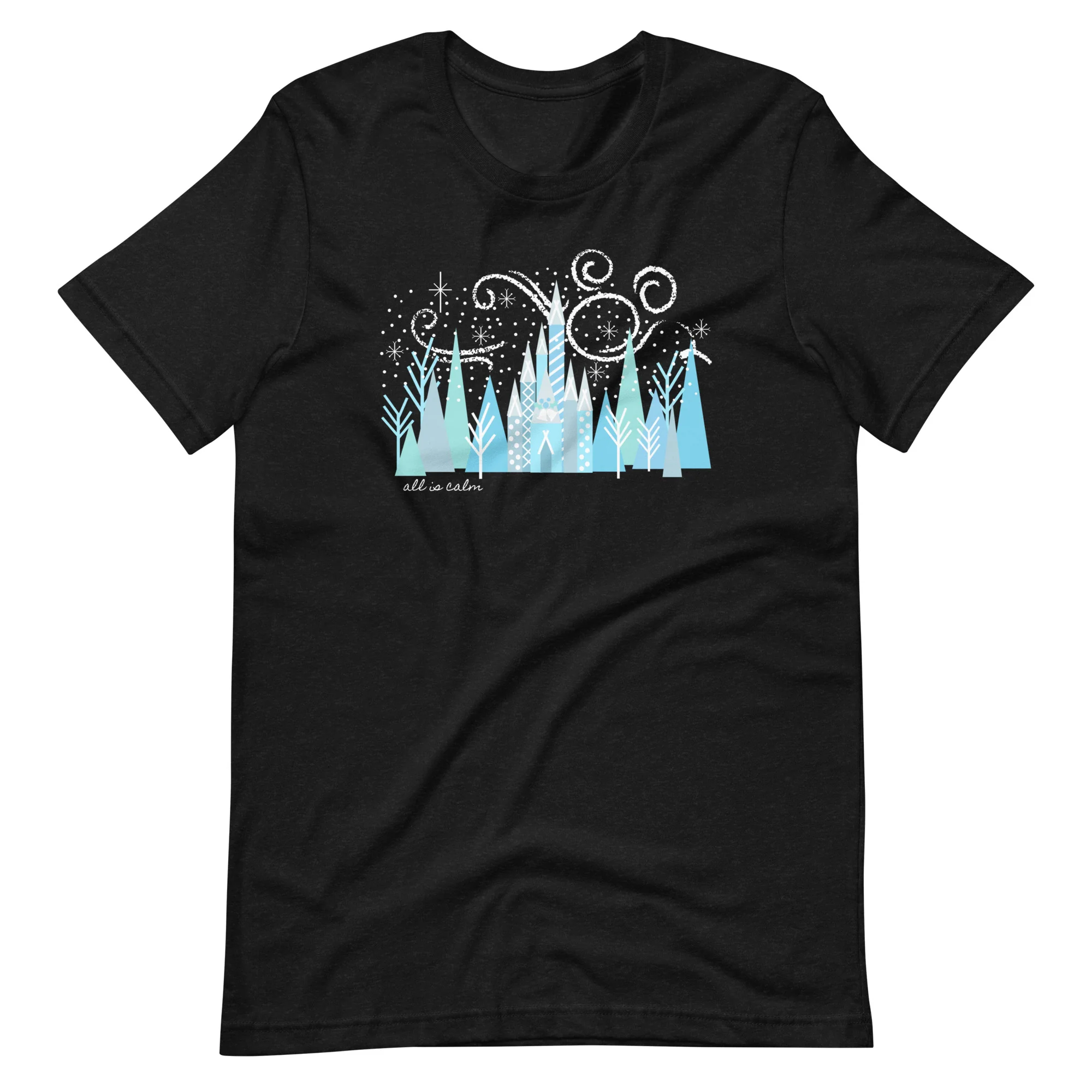 Disney Christmas Castle All is Calm T-Shirt Hidden Mickey Christmas T-Shirt