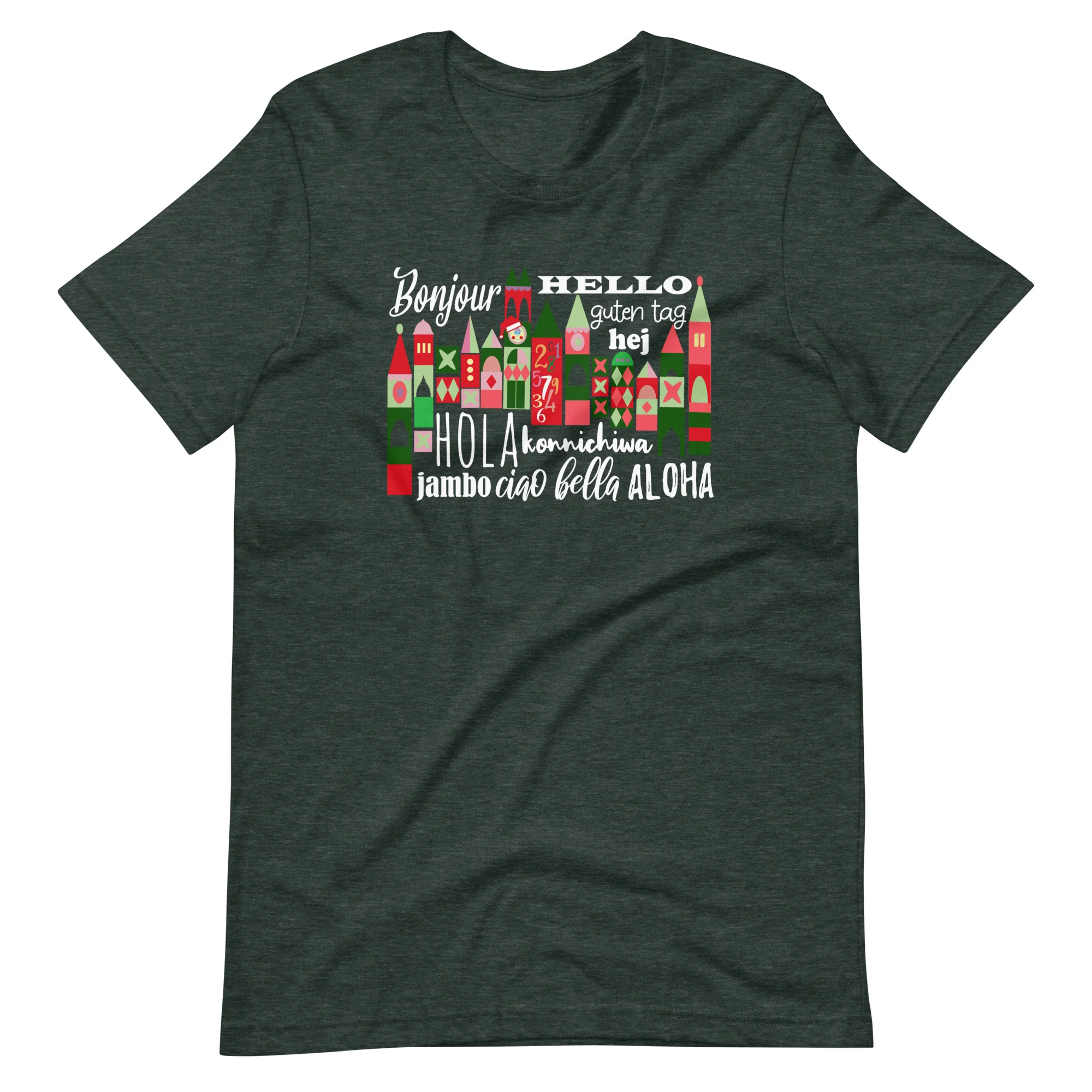 Small World Holiday T-Shirt Disney Small World Many Languages Christmas T-Shirt