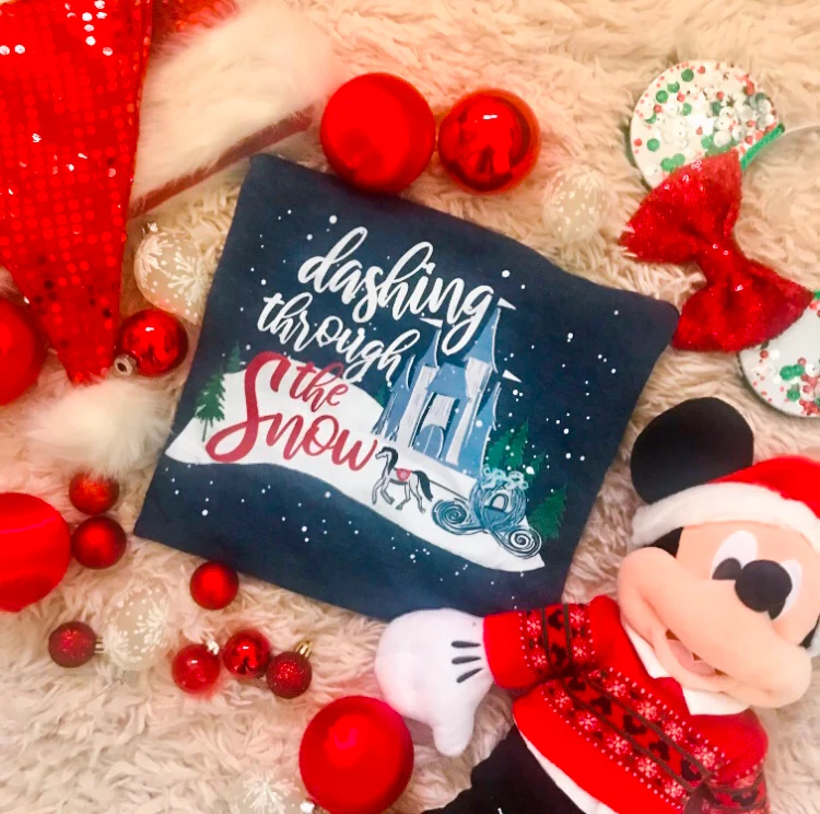 Cinderella Christmas Dashing Through the Snow Disney T-Shirt