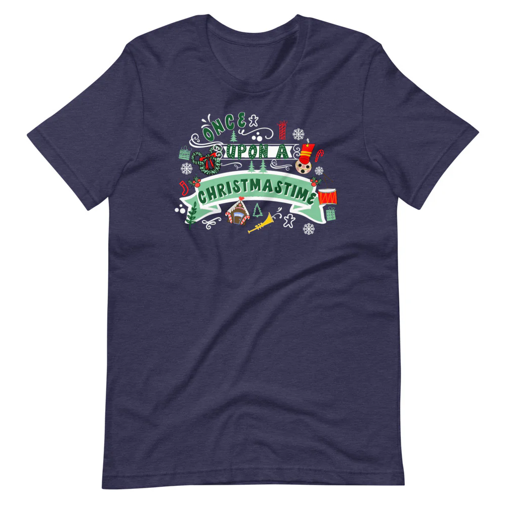 Disney Christmas T-Shirt Once Upon a Christmastime Holiday Short-Sleeve Unisex T-Shirt