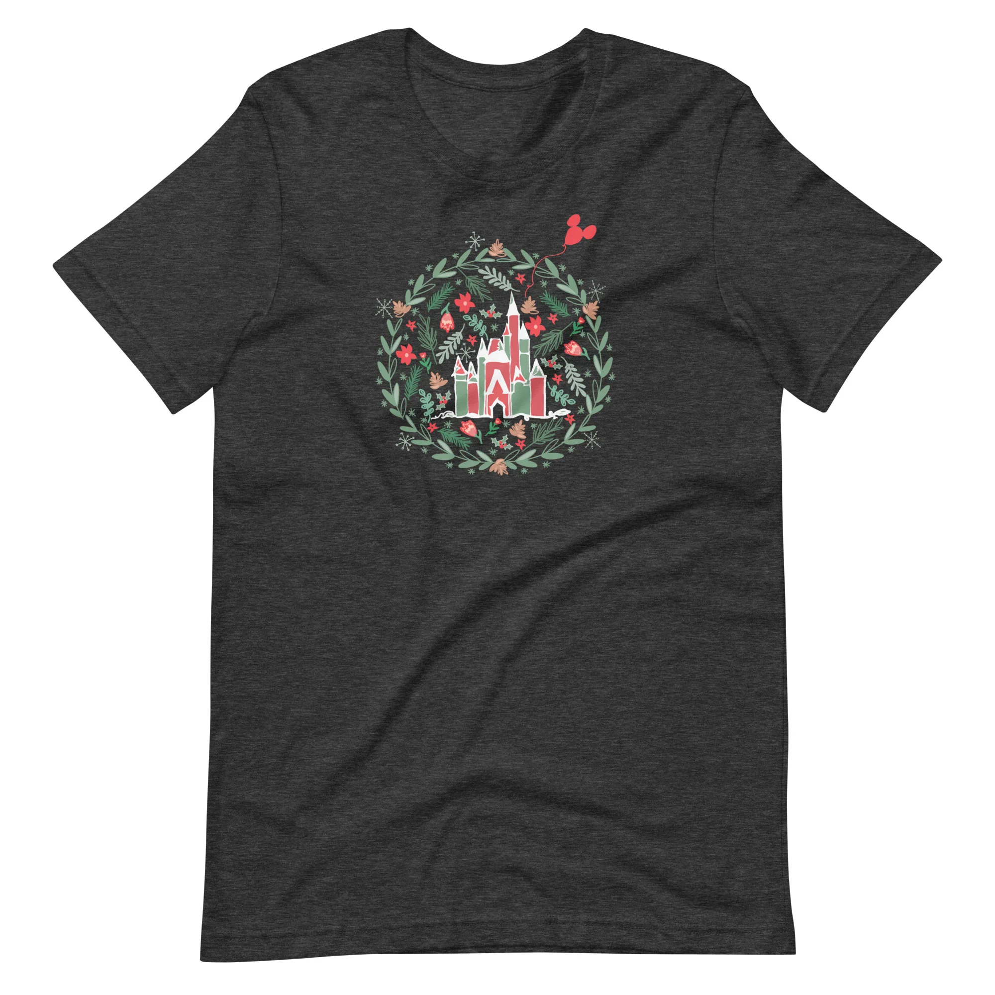 Cinderella's Castle Christmas T-Shirt Christmas Garden Disney Holiday T-Shirt