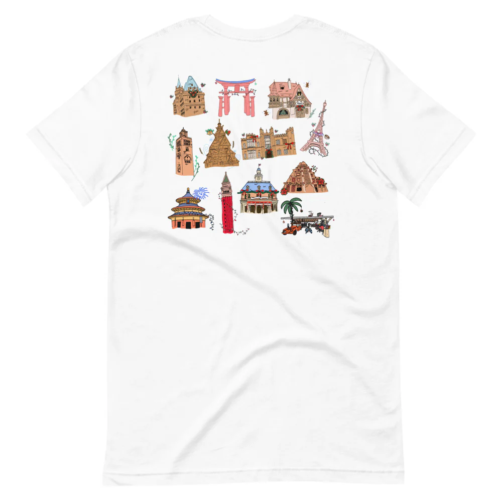 Epcot Holiday T-Shirt Joy to the World Showcase Christmas Short-Sleeve Unisex T-Shirt