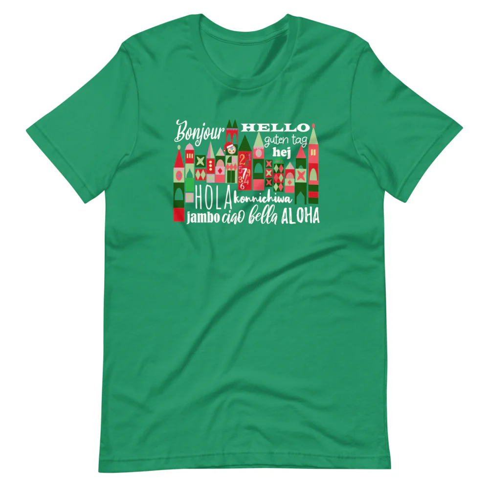 Small World Holiday T-Shirt Disney Small World Many Languages Christmas T-Shirt