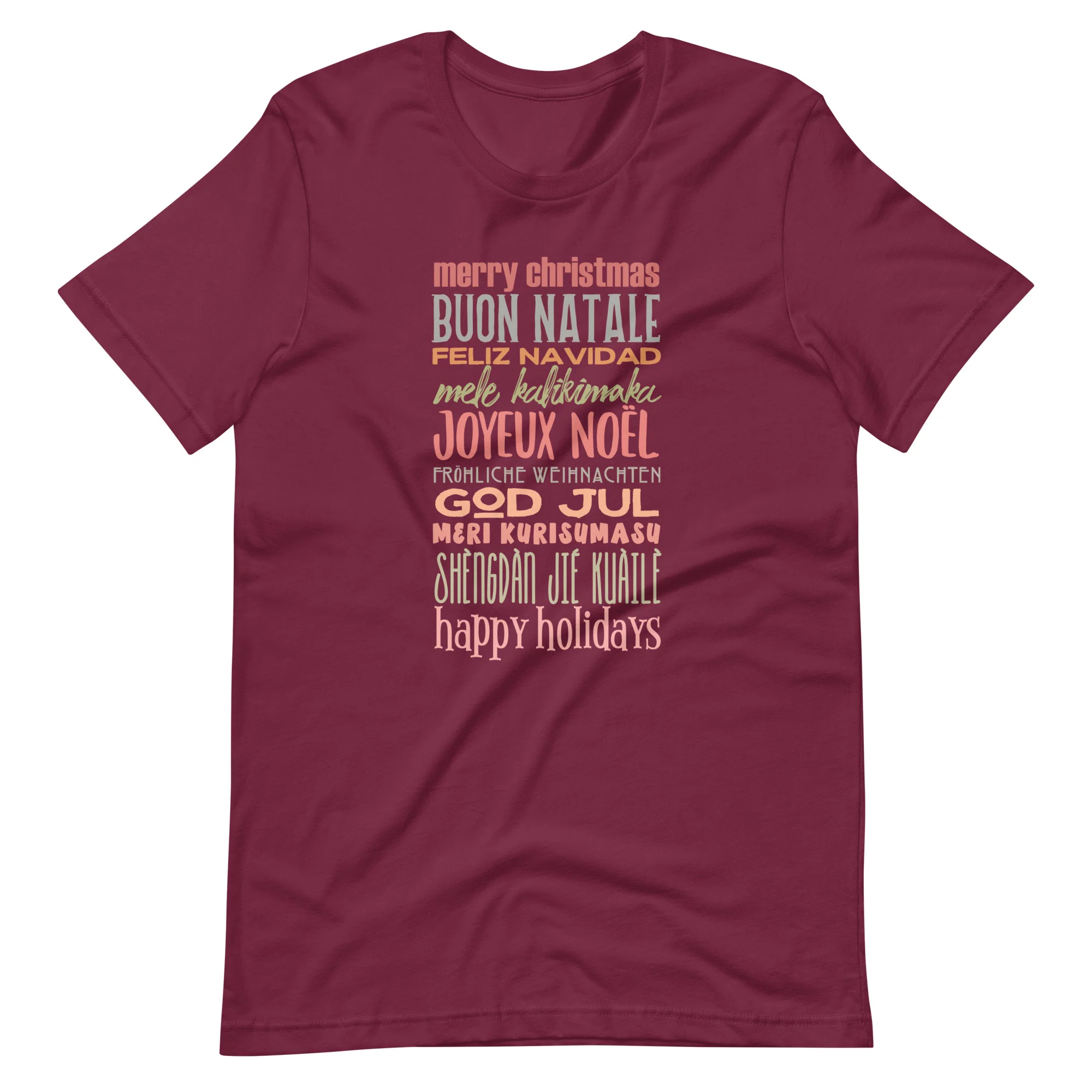 Christmas Greetings T-Shirt World Showcase Disney Shirt Many Languages EPCOT Word T-Shirt