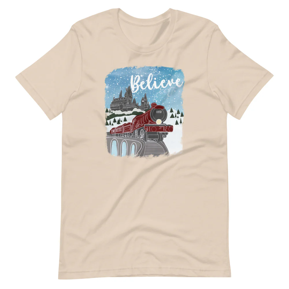Christmas Castle and Train Unisex T-Shirt