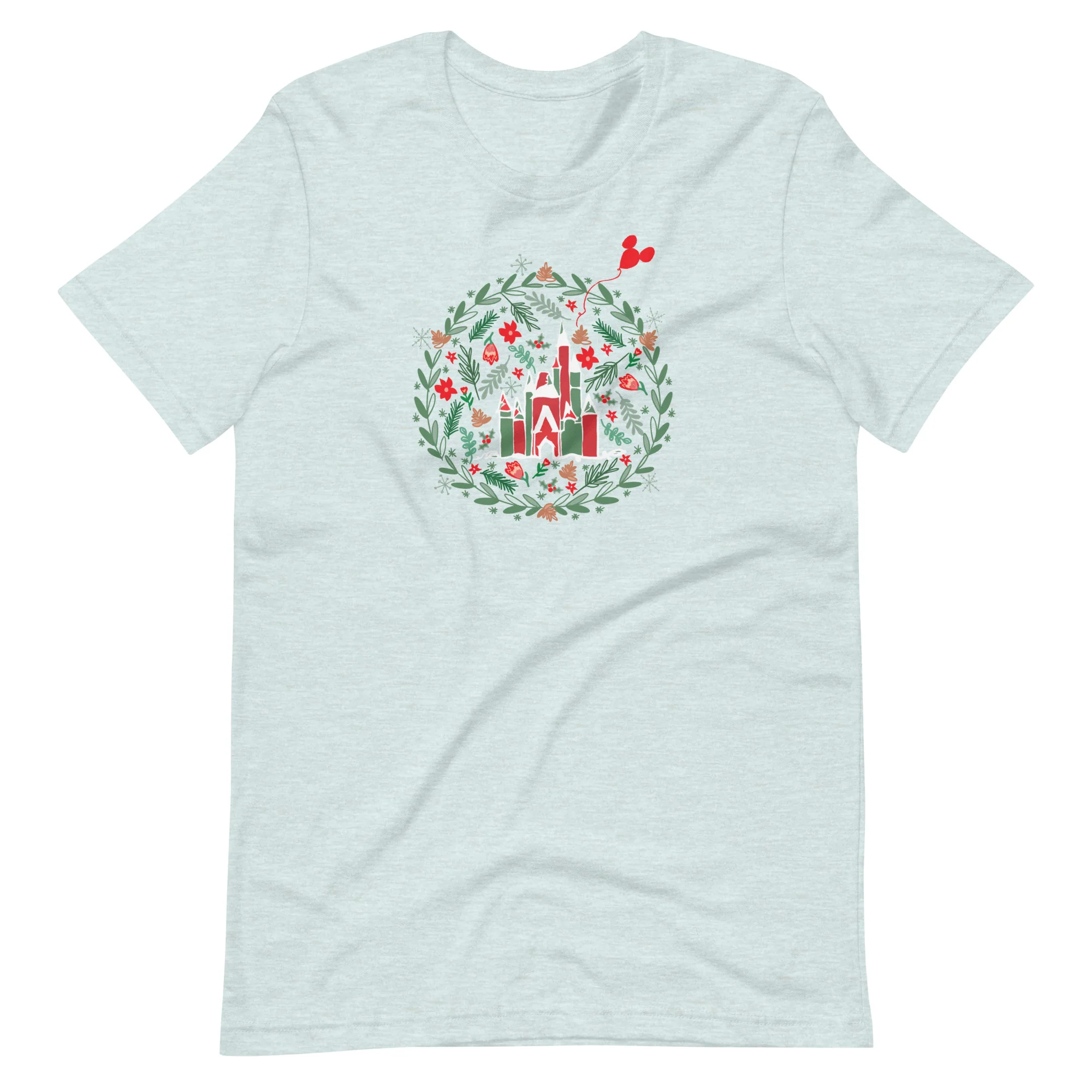 Cinderella's Castle Christmas T-Shirt Christmas Garden Disney Holiday T-Shirt