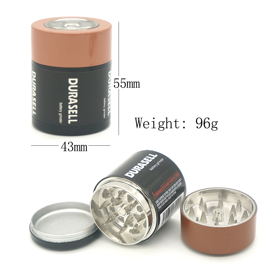 A1020 Metal Grinder 3Layer Battery Shape 43mm Diameter Hot Sell