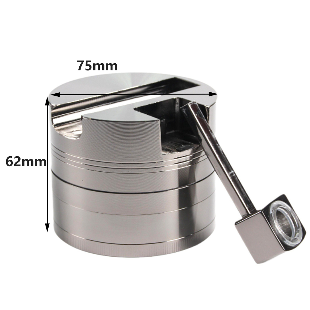 A1185 Metal Grinder 75mm Can Carry Small Size Bic Lighter With Pipe Function Hot Sell