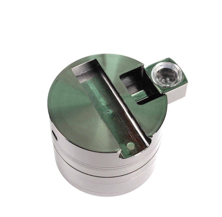 A1185 Metal Grinder 75mm Can Carry Small Size Bic Lighter With Pipe Function Hot Sell