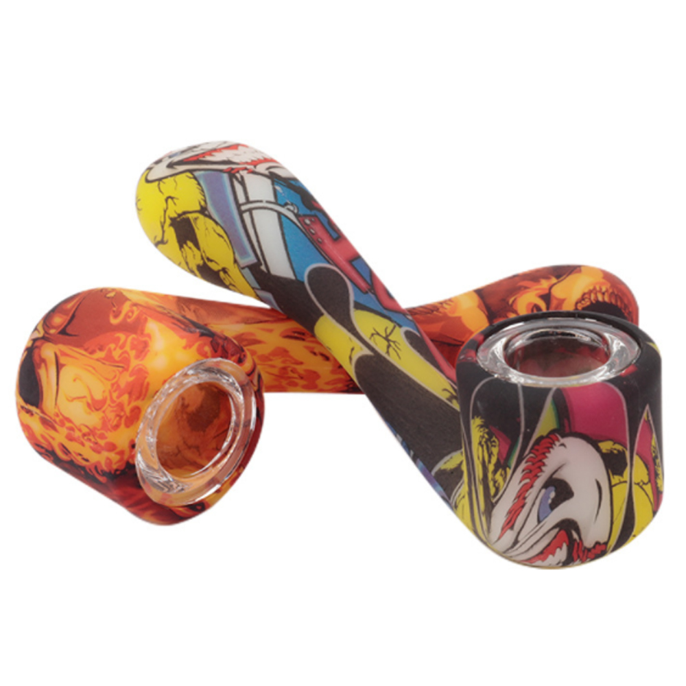 A1569 Silicone Pipe With Glass Bowl