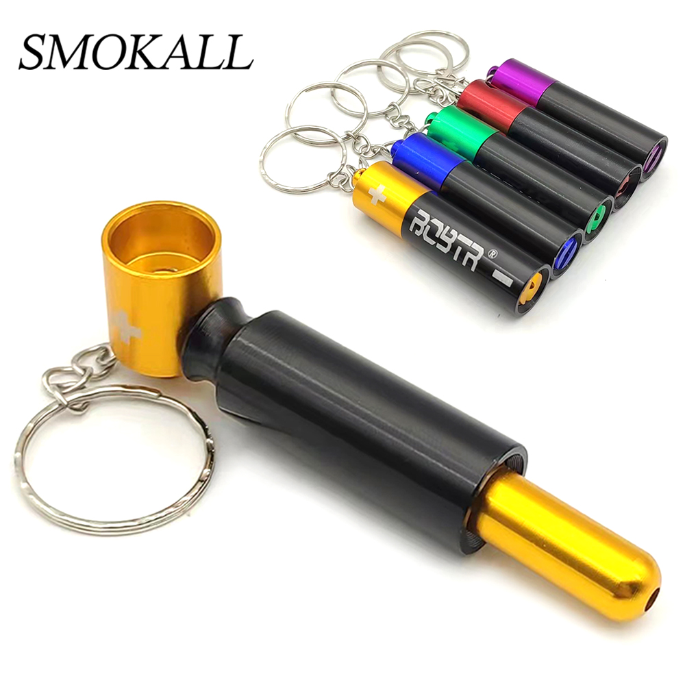 A1517 Battary Metal Pipe With Key ring Different Color