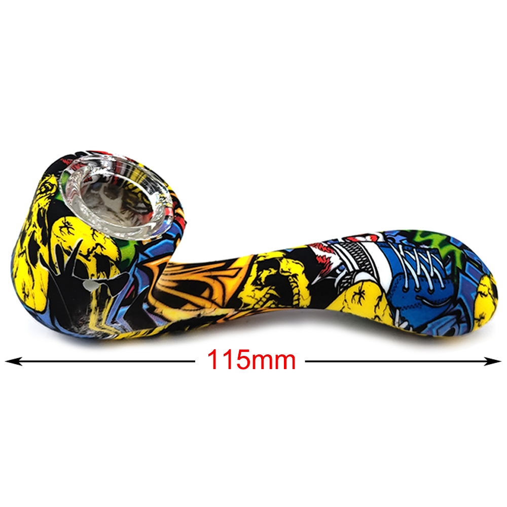A1569 Silicone Pipe With Glass Bowl