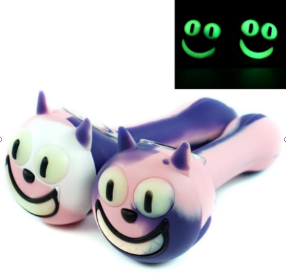 A1883 Silicone Pipe With Glass Bowl Luminous Eye