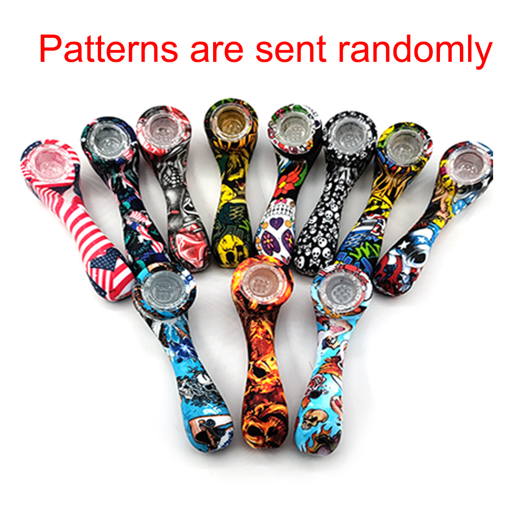 A1569 Silicone Pipe With Glass Bowl