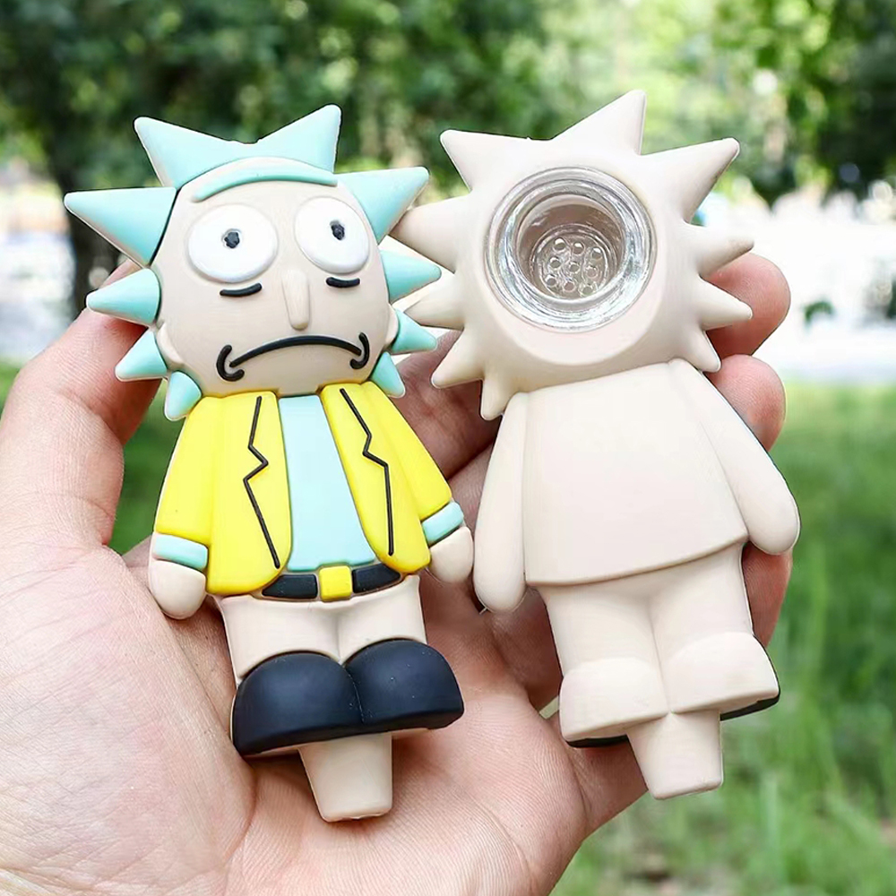 A1858 Rick Silicone Pipe With Glass Bowl