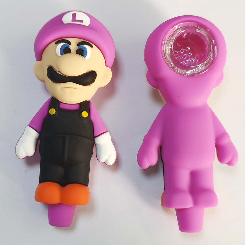 A1896 Siicone Pipe With Glass Bowl