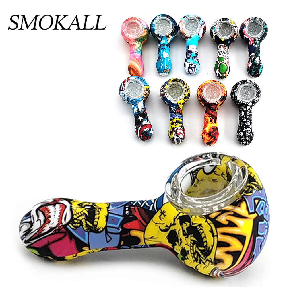 A1566 Silicone Pipe With Glass Bowl