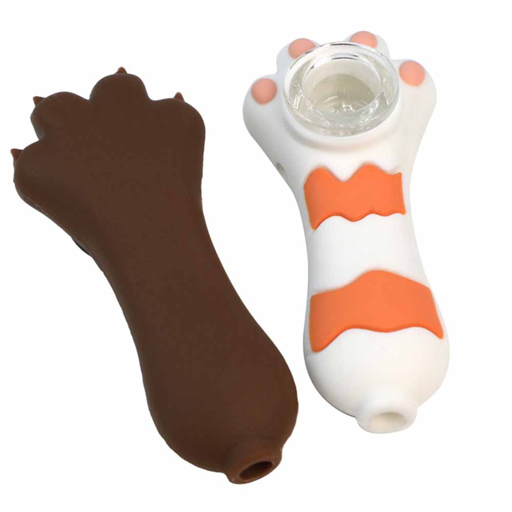 A1919 Cat Silicone Pipe With Glass Bowl