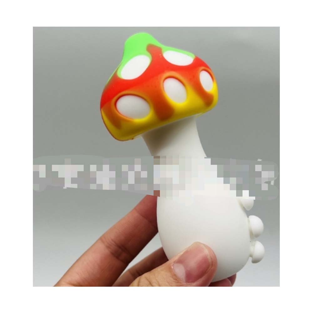 A1880 Mushroom Silicone Pipe With Glass Pipe