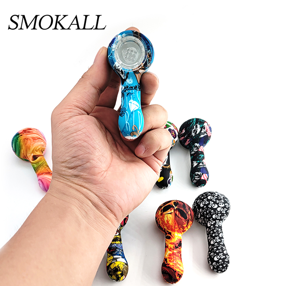 A1566 Silicone Pipe With Glass Bowl