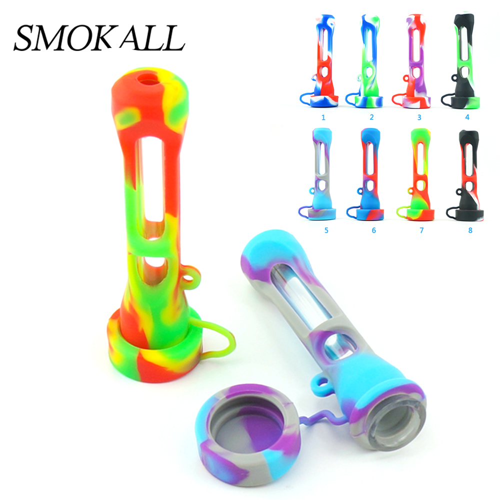 A1590 Glass Pipe With Silicone With Lid