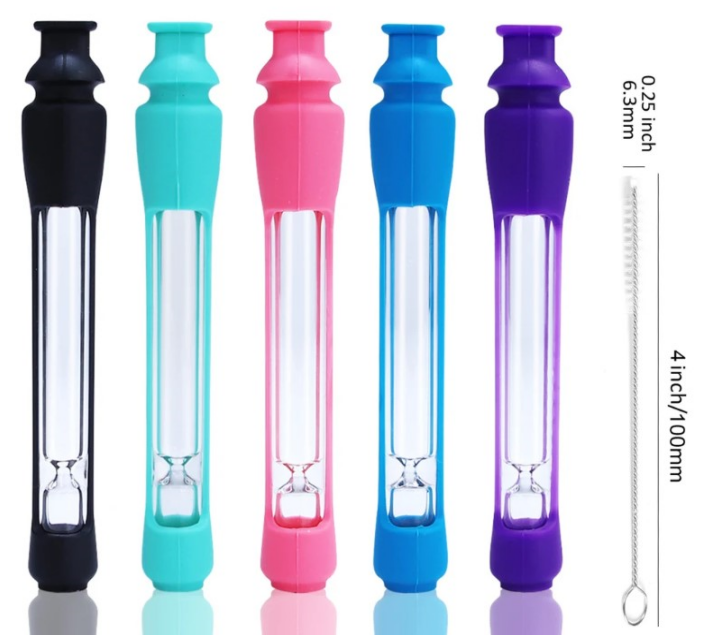 A1911 Glass Pipe With Silicone With Brush