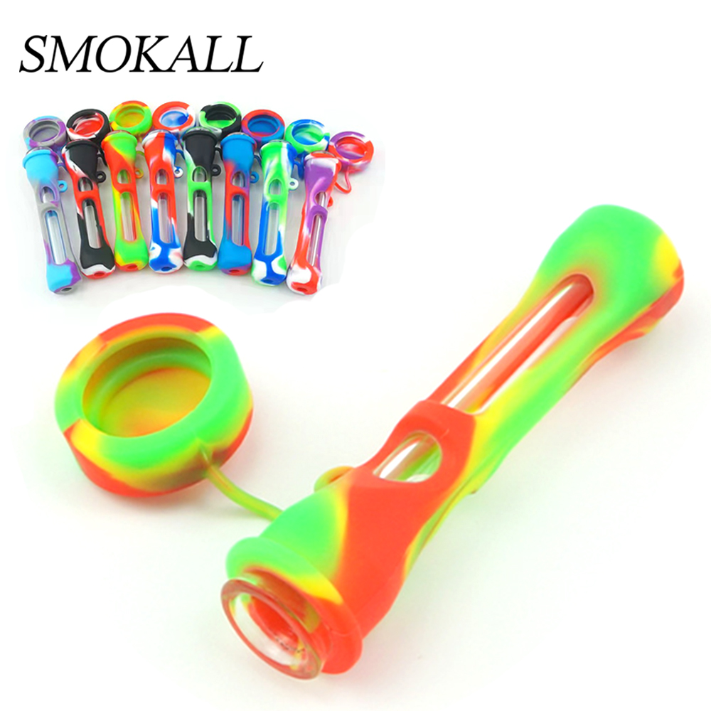 A1590 Glass Pipe With Silicone With Lid