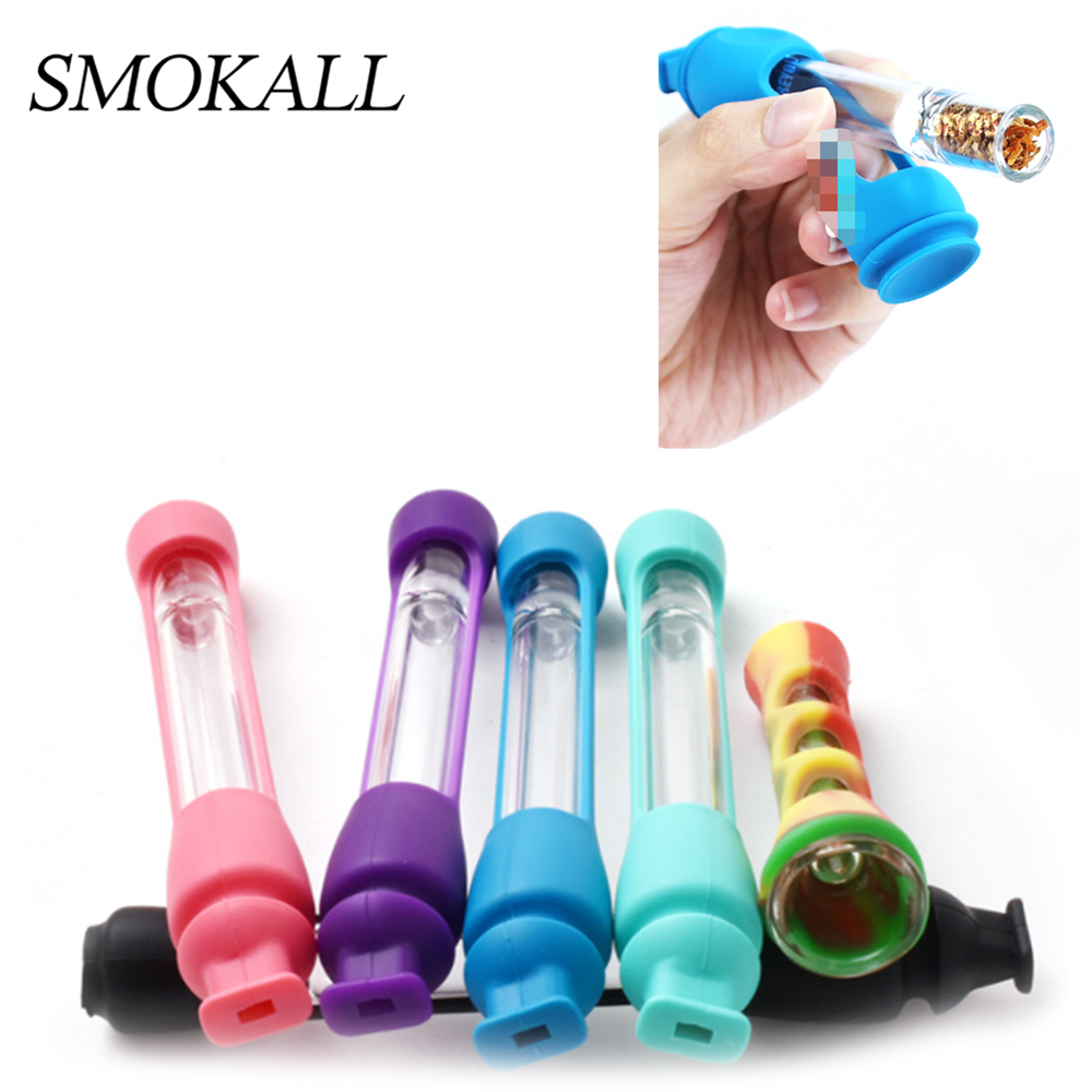 A1911 Glass Pipe With Silicone With Brush