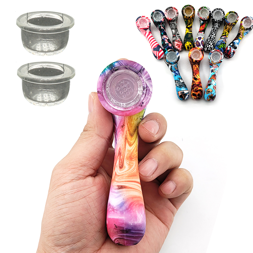 A1569 Silicone Pipe With Glass Bowl