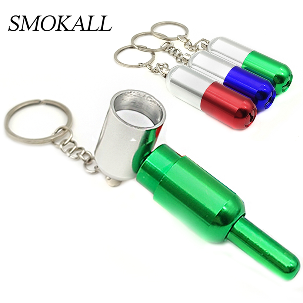 A1550 Pill Mteal Pipe With Key Ring Different Color