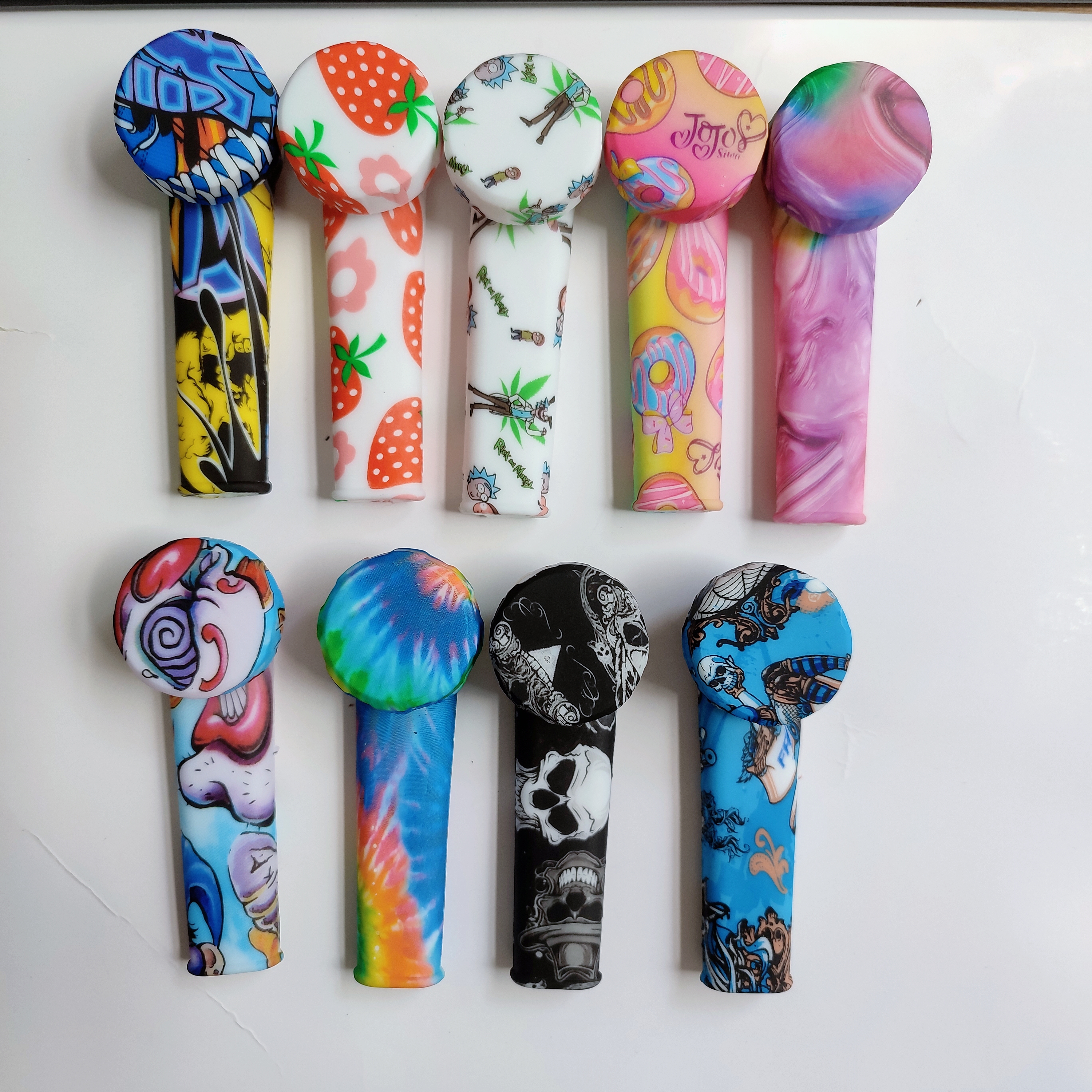 A1525 Silicone Pipe With Glass Bowl Different Color