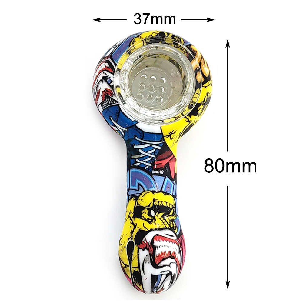 A1566 Silicone Pipe With Glass Bowl