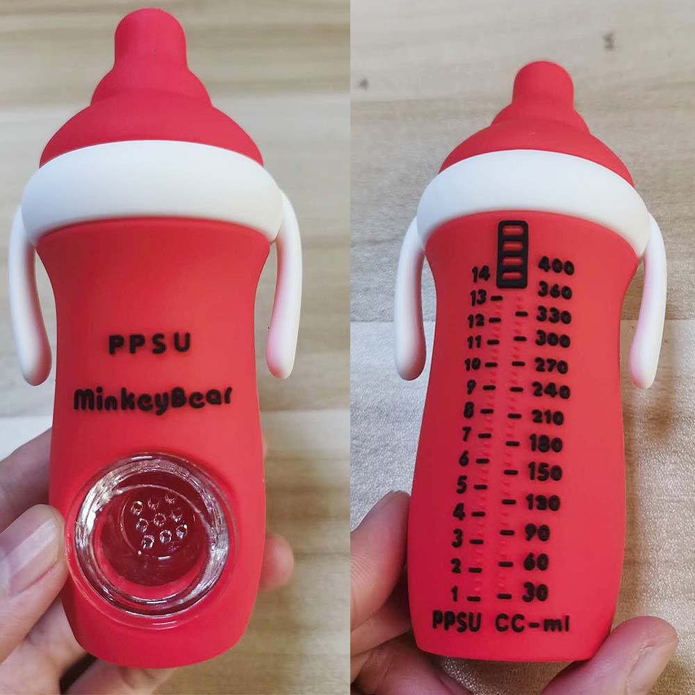 A1877 Bottle Silicone Pipe With Silicone Bowl