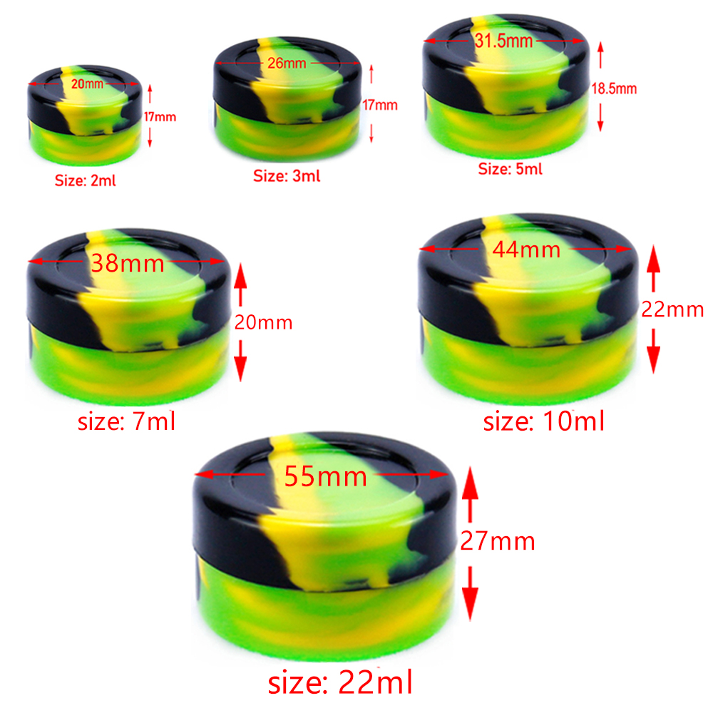 A3220 Silicone Jar 2/3/5/7/10/22ml Different Color