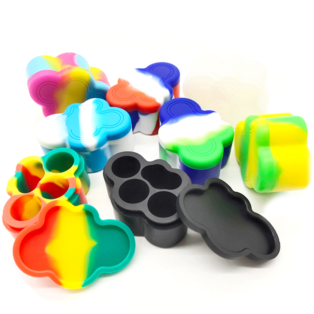 A3221 Clouds Siicone Jar 22ml Different Color 4 Spaces