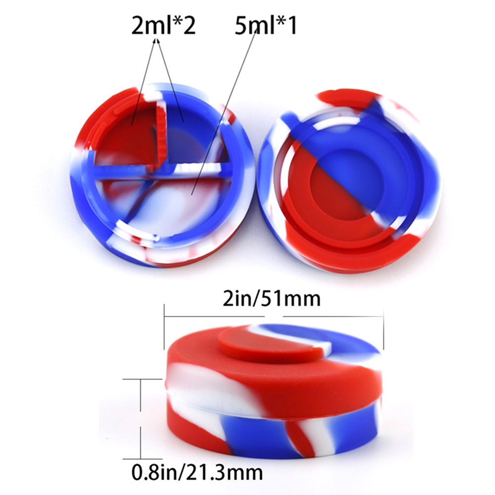 A3237 Silicone Jar 9ml And 3Spaces Different Color