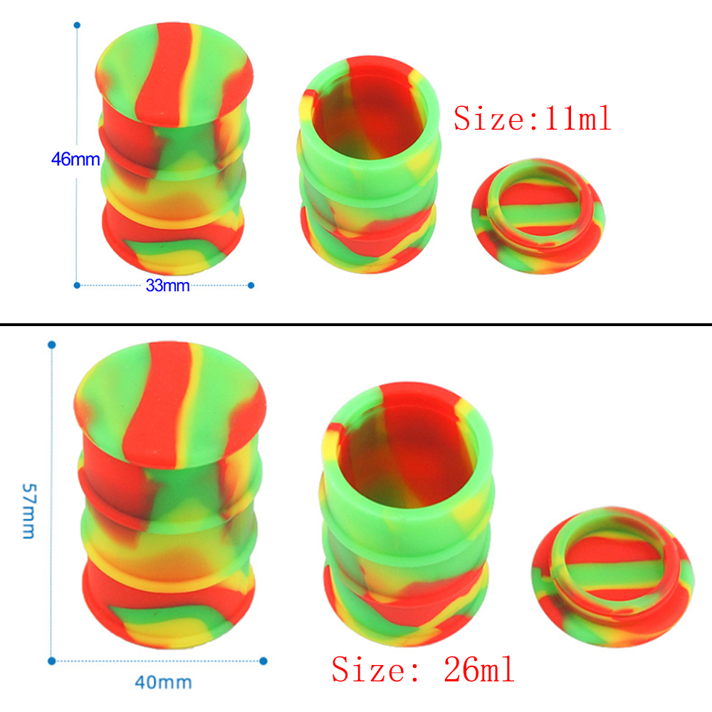 A3232 Oil Barrel Silicone Jar 11/26ml Different Color