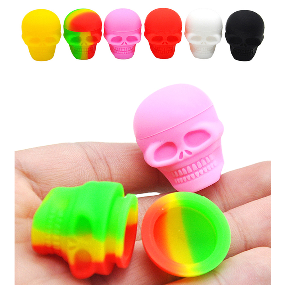 A3222 Skull Silicone Jar 3/15/500ml Different Color
