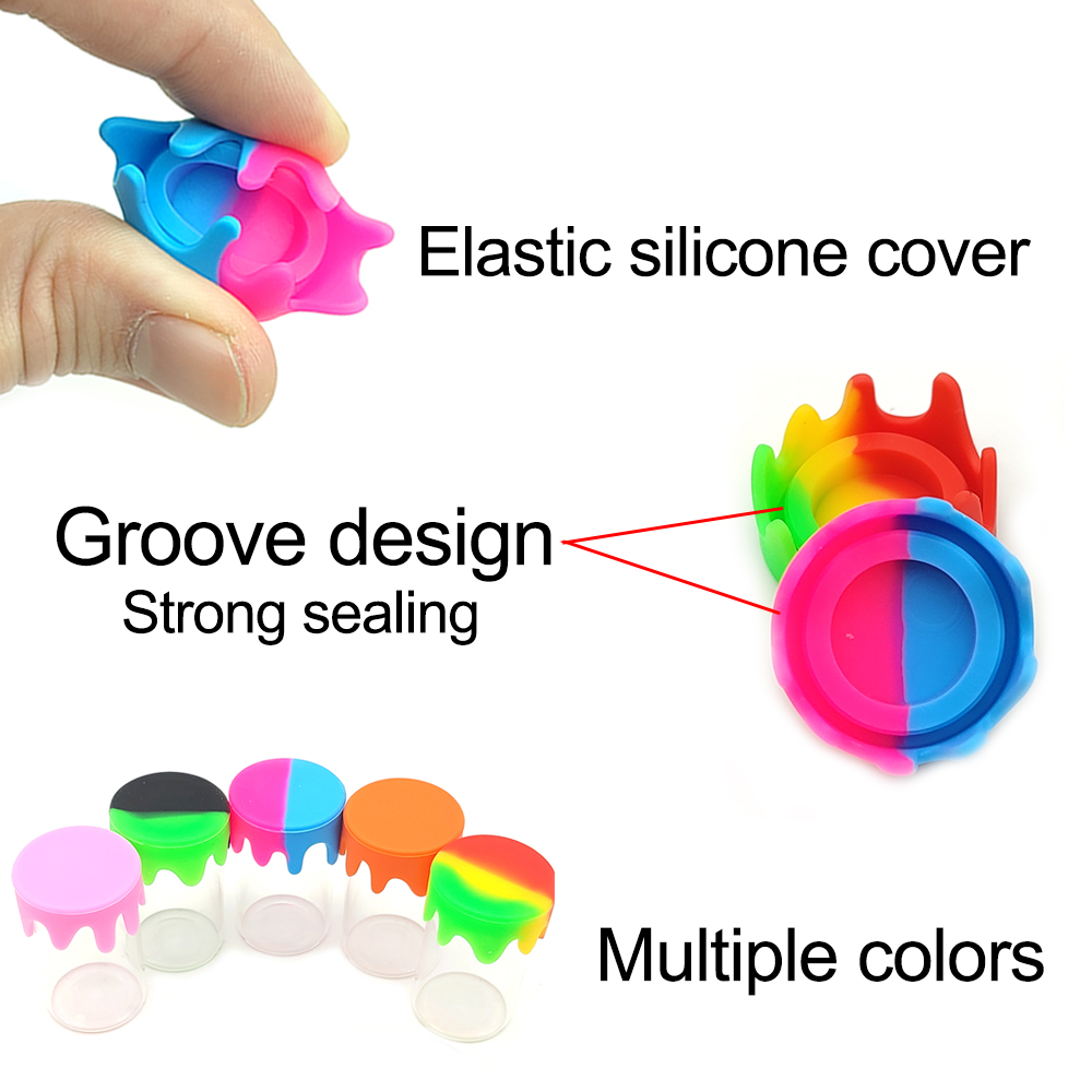A3287 A3289 Glass Box With Silicone Lid 10/15ml