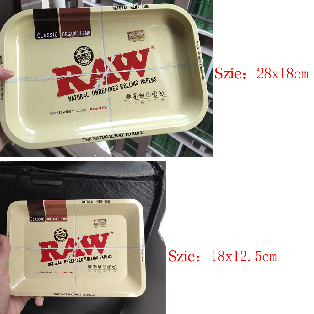 A9 Raw Metal Tray 18x12.5cm and 28x18cm Size Rolling Paper Tray