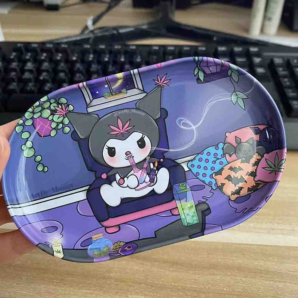 A588 Hello Kitty Rolling Paper Tray 13x8cm Metal Tray