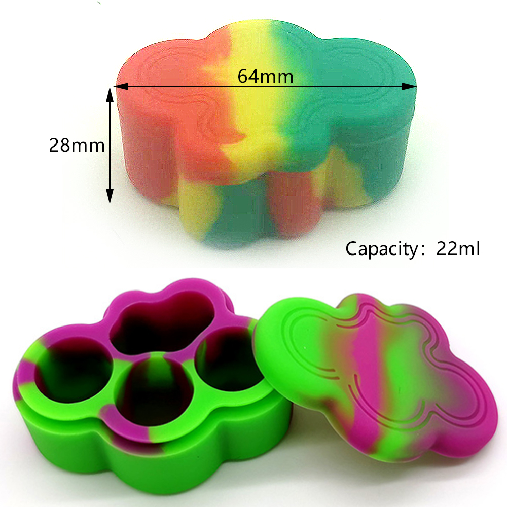 A3221 Clouds Siicone Jar 22ml Different Color 4 Spaces