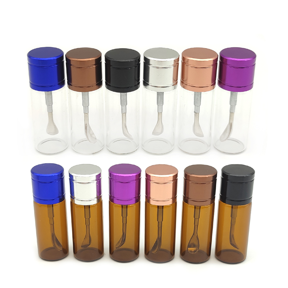 A701 Sniffer Snuff Glass Box With Spoon Diameter 18mm