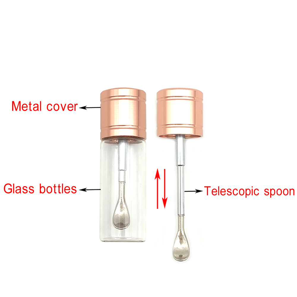 A701 Sniffer Snuff Glass Box With Spoon Diameter 18mm