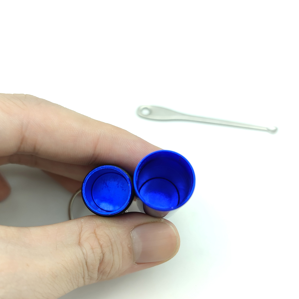 A704 Snuff Sniffer Metal Box With Spoon